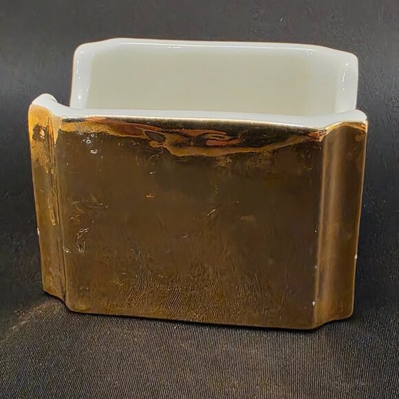 Hall Golden Glo Sugar sweetener packet holder 22K Gold USA 1950s # 716 - Picture 3 of 8
